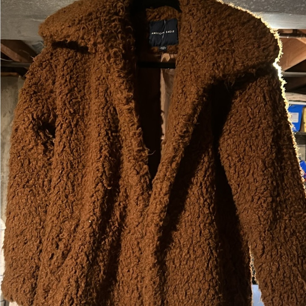 American Eagle Dark Brown Teddy Bear Jacket